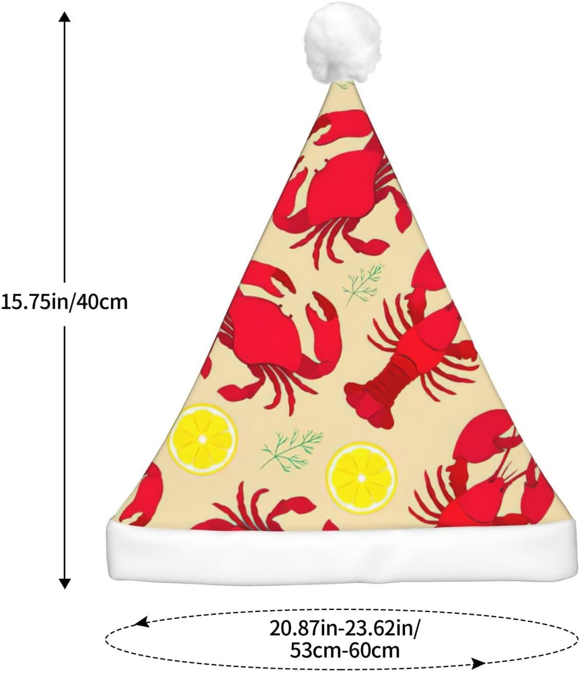 Lobster Crab Print LED Christmas Hat for Adults