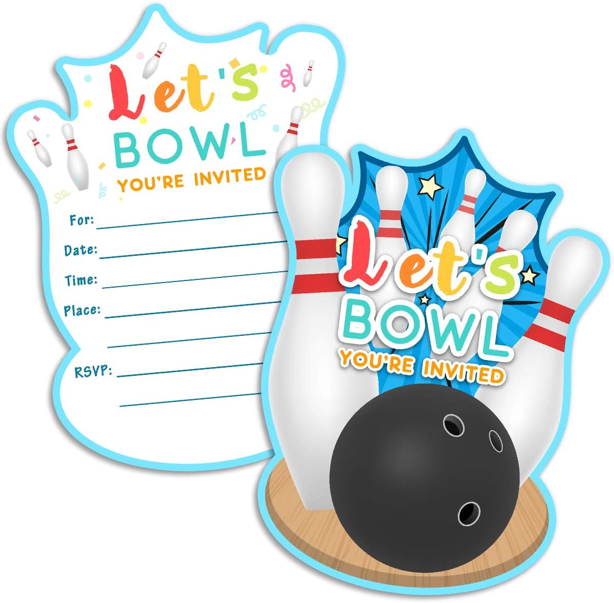 Yangmics Direct 30 Bowling Birthday Invitations with Envelopes
