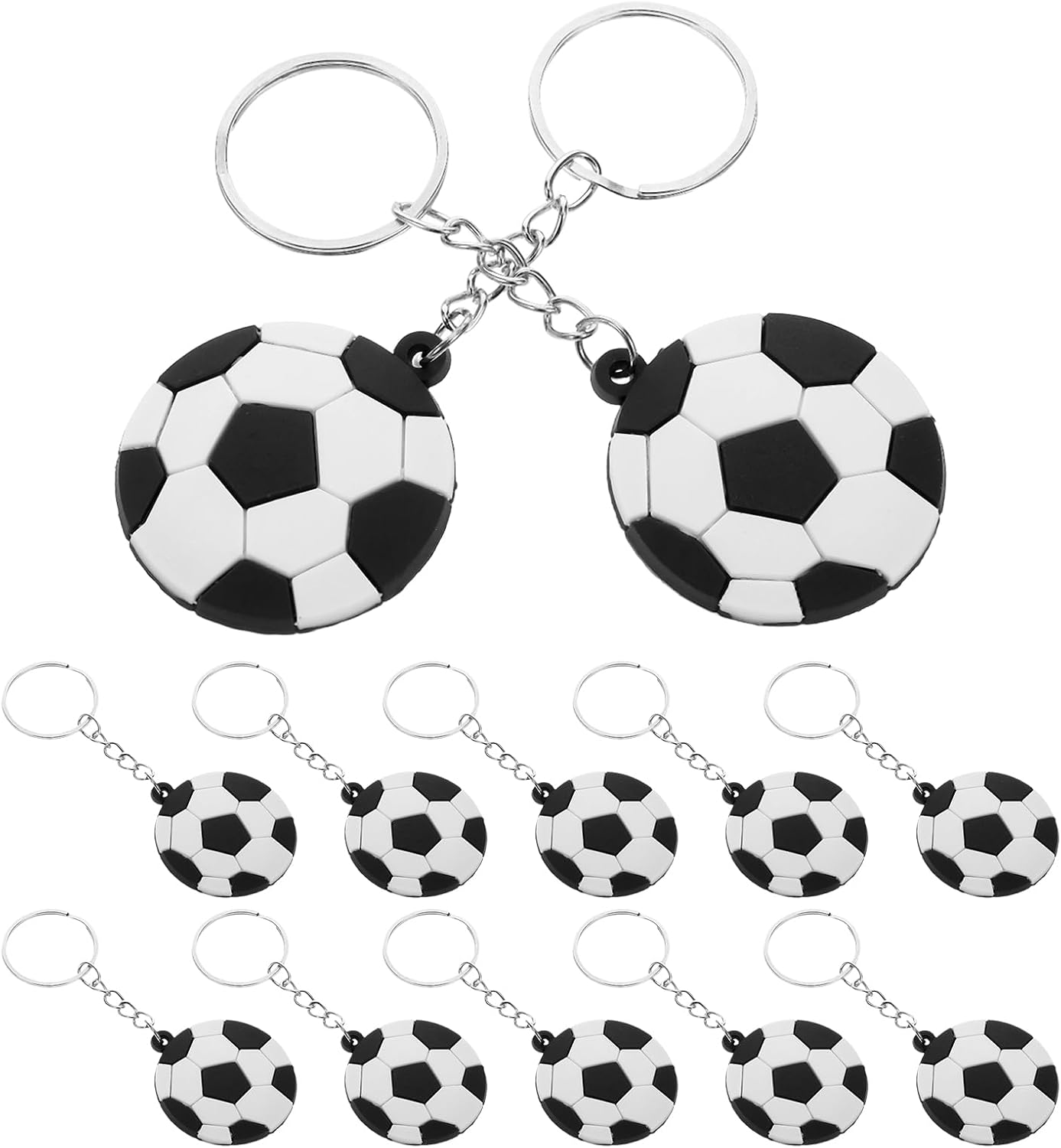 LUOZZY 60pcs Soccer Keychains for Parties and Rewards