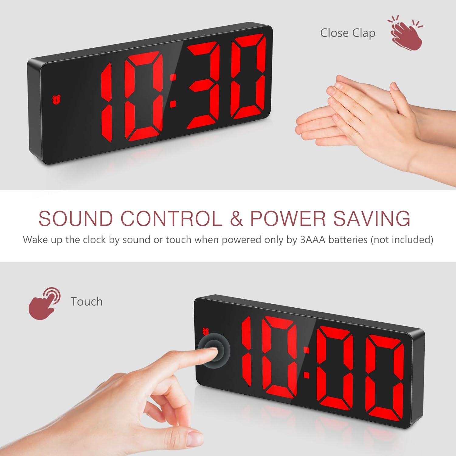 LOFICOPER 65 Inch LED Alarm Clock with USB Port