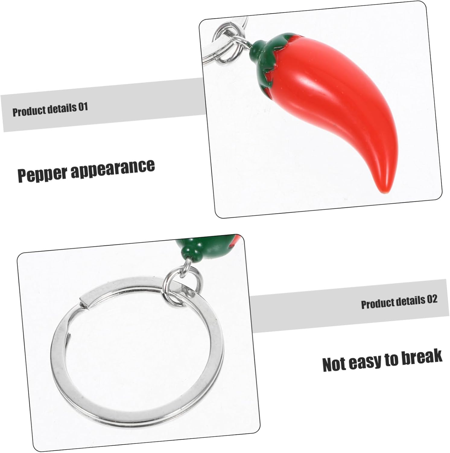 5PCS Simulation Chili Pepper Keychain Set for Backpack and Car Keys