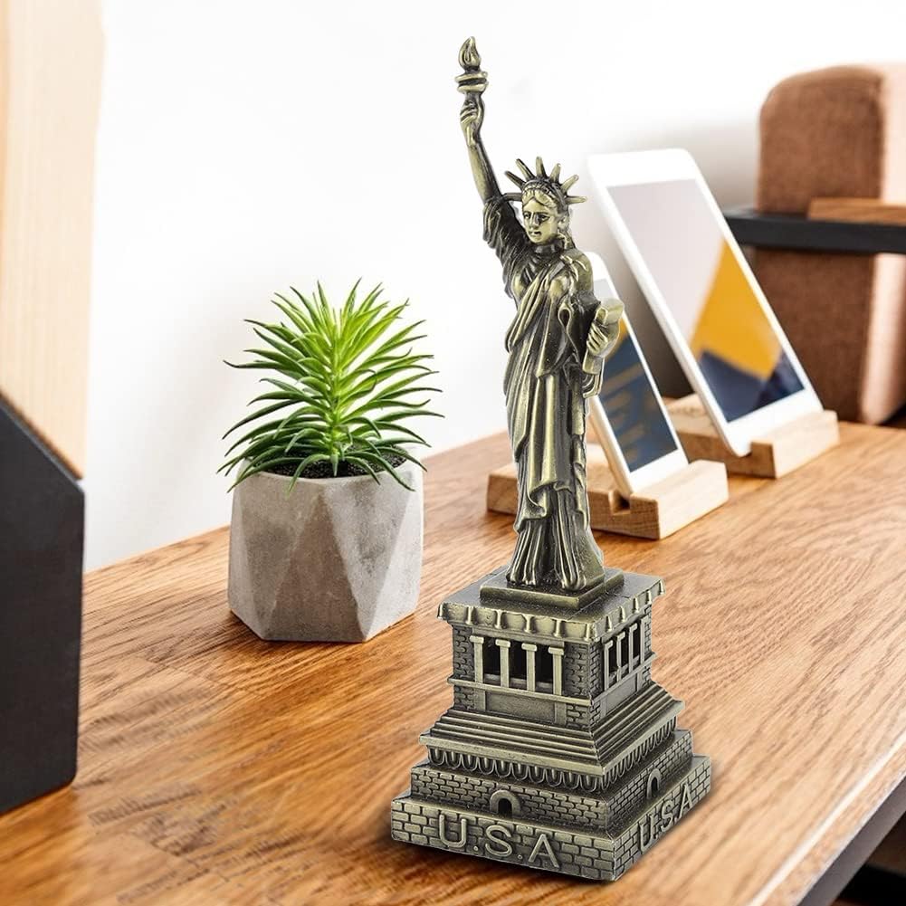 Jerliflyer Mini Statue of Liberty Metal Statue Desk Decoration