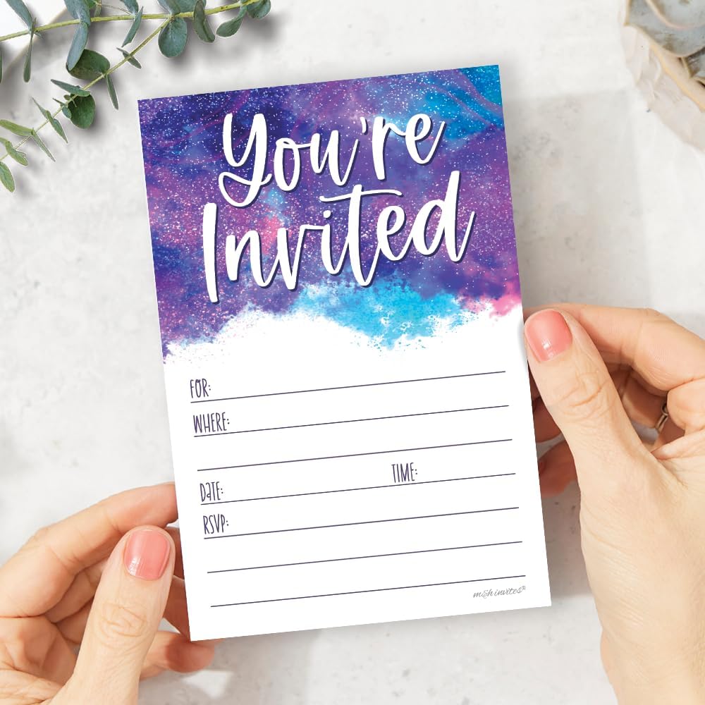 Galaxy Birthday Invitations With Envelopes 20 Count Outer Space Theme