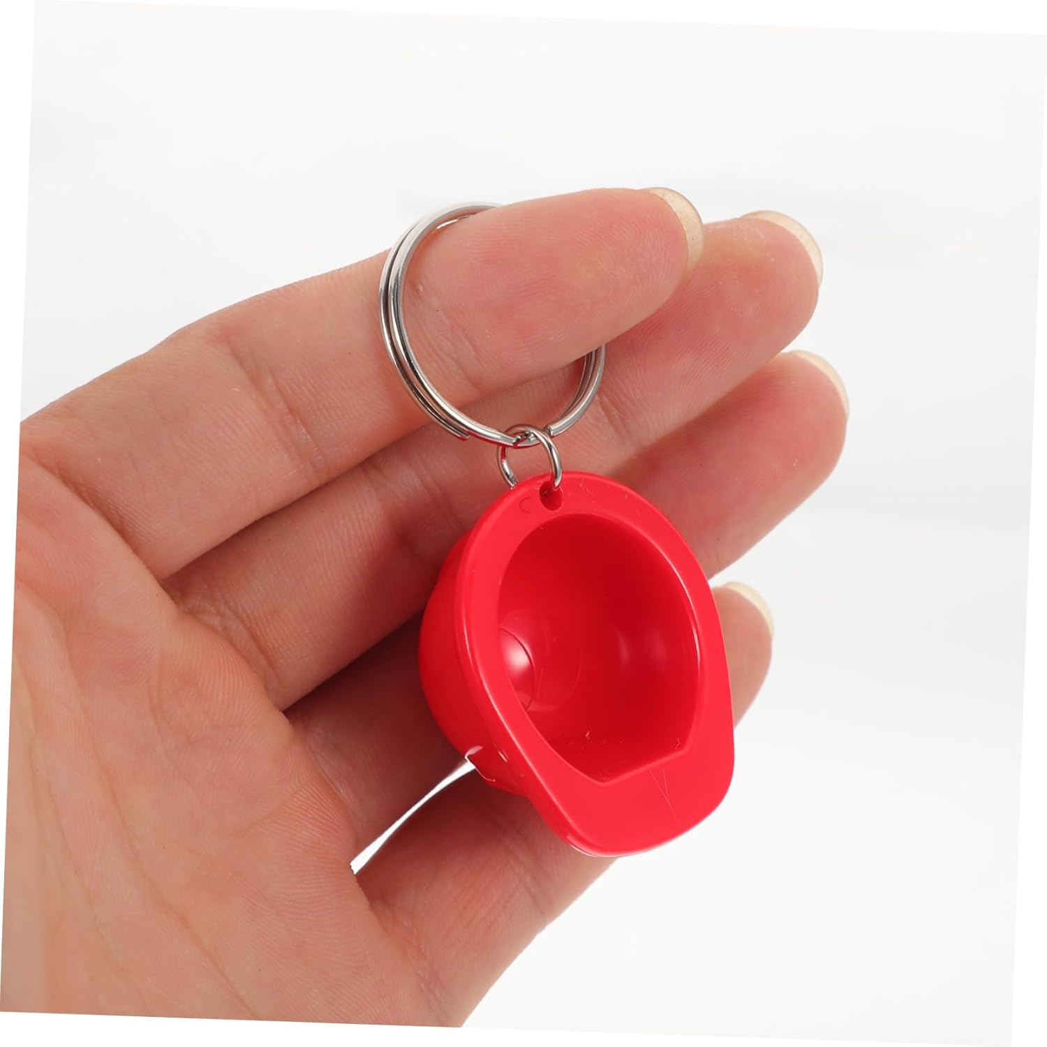 4Pcs Helmet Shaped Keychain Cute Metal Decor Accessories