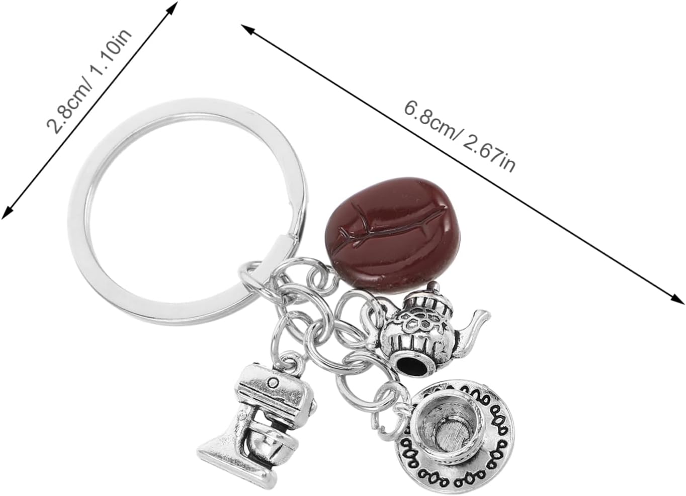 VICASKY 2pcs Coffee Bean Keychain Set for Bags and Parties