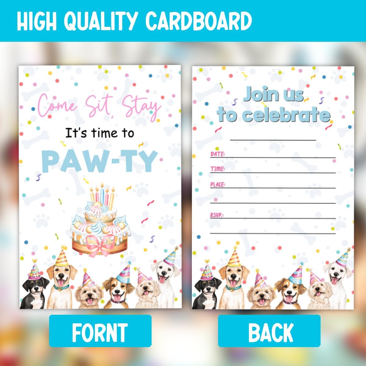 Puppy Dog Birthday Party Invitations 30 Cards