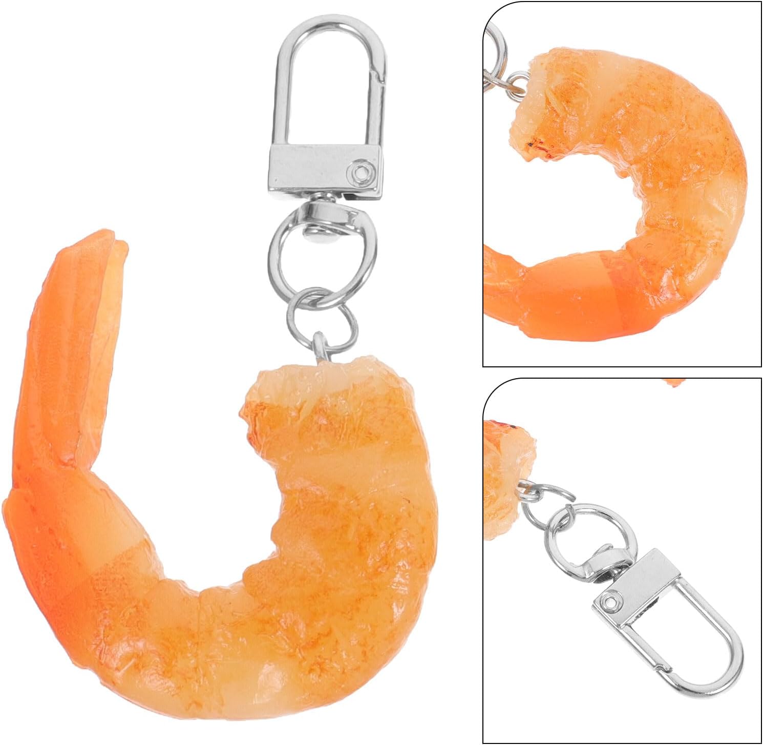 LUOZZY 12 Pcs Realistic Shrimp Keychain Pack