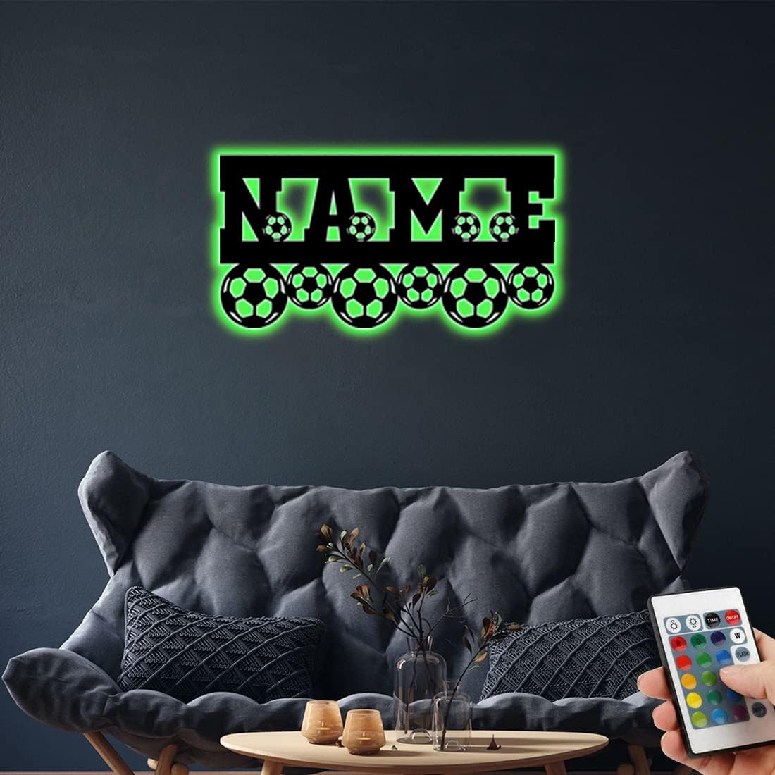 Personalized Football Wall Art with LED Light