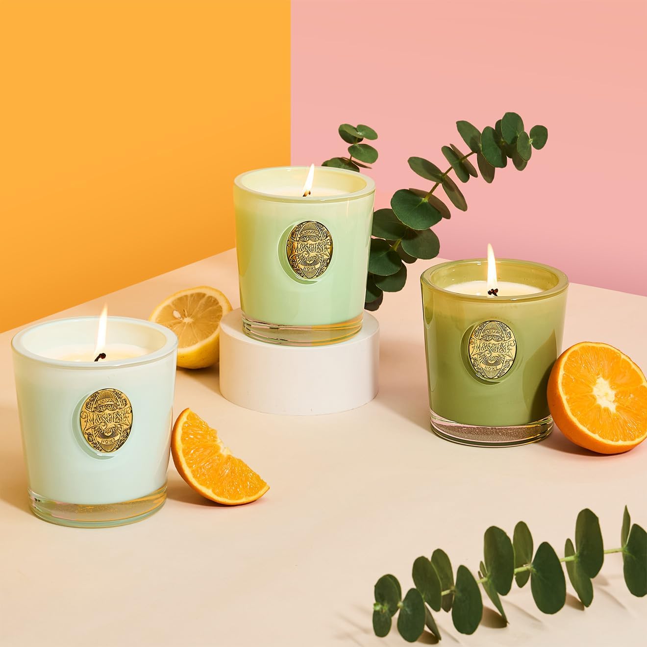 MSENSE Natural Soy Candle - Verbena Basil Green 102 oz 55H Burn