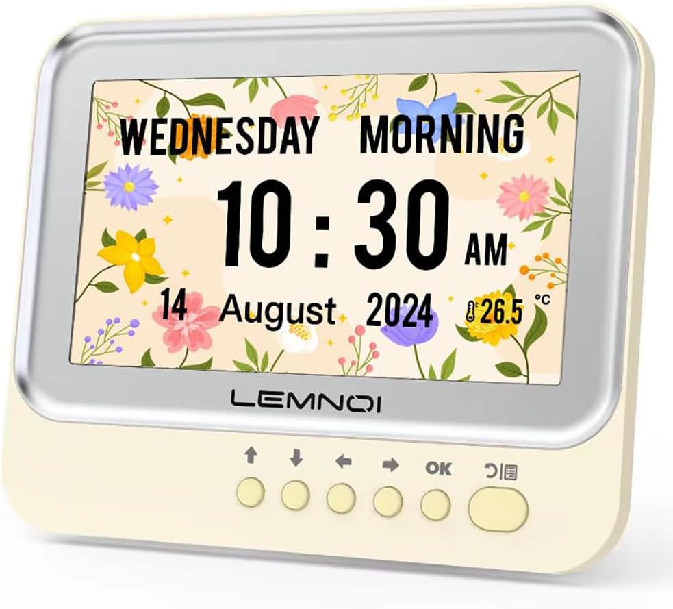 Dementia Clock with 15 Alarms and Customizable Display Modes