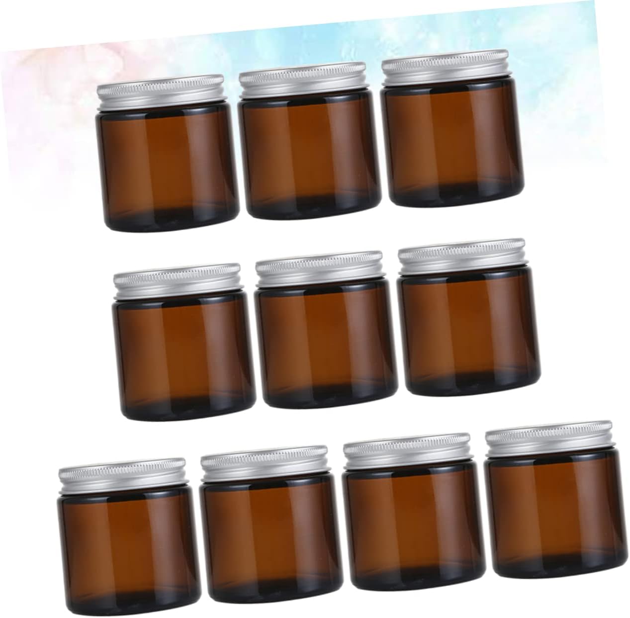 VILLFUL 10pcs Scented Candle Jar Lid Glass Perfume Bottle Aroma Container