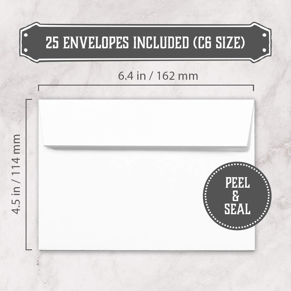 Floral Fill-in Invitations with Envelopes 25 Pack