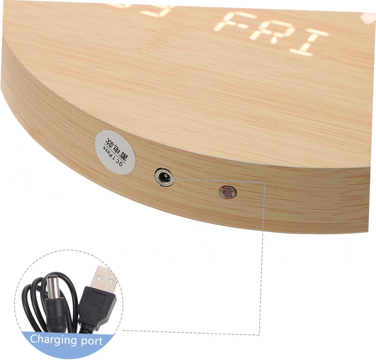 1pc Multifunctional LED Wooden Alarm Clock with Mirror