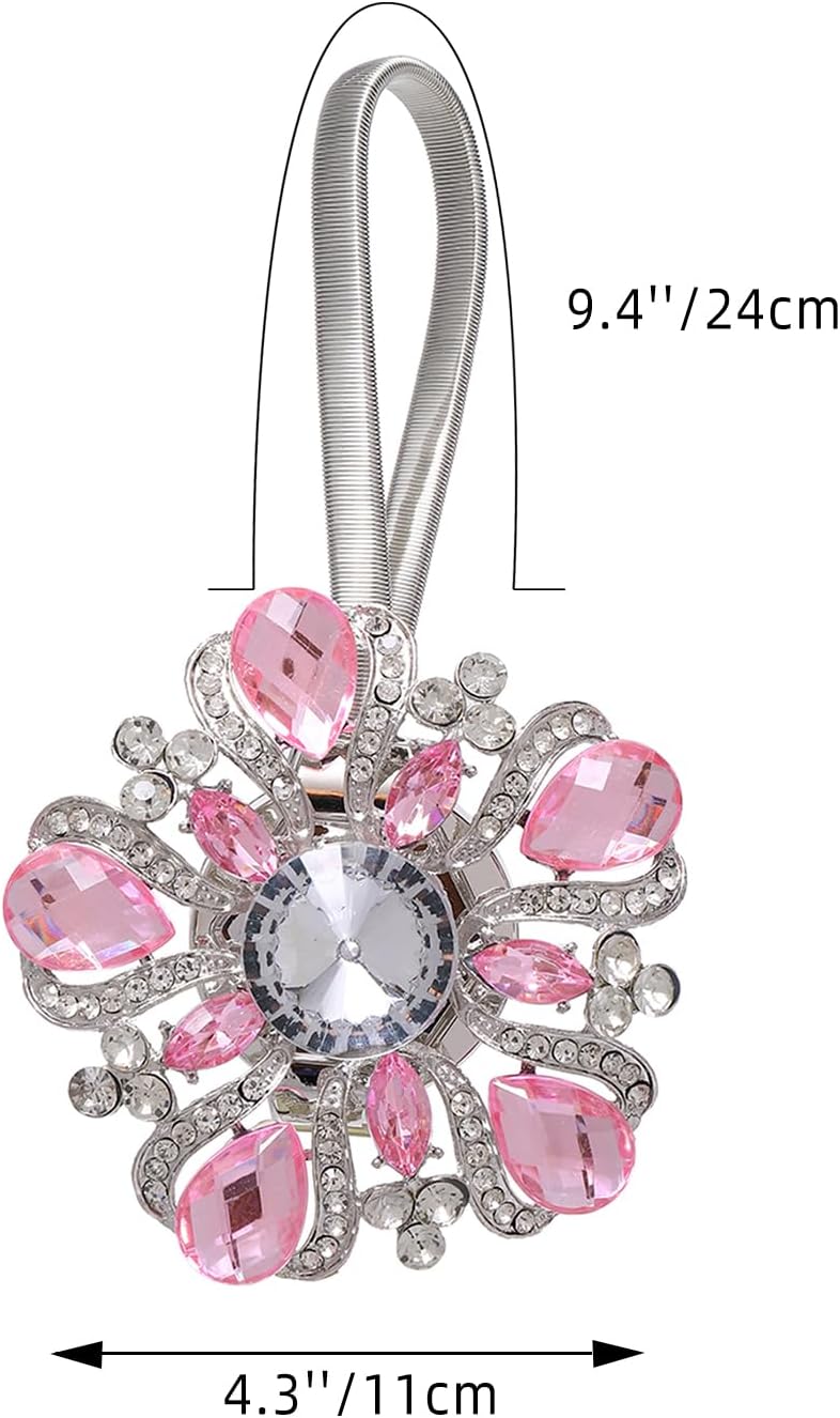 SUQ I OME Luxury Crystal Curtain Holdback with Magnetic Buckle 2PCS