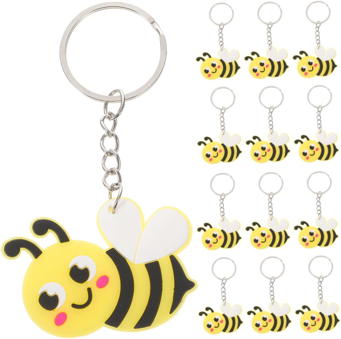 VICASKY 20PCS Cute Bee Keychains Spring Theme Accessories