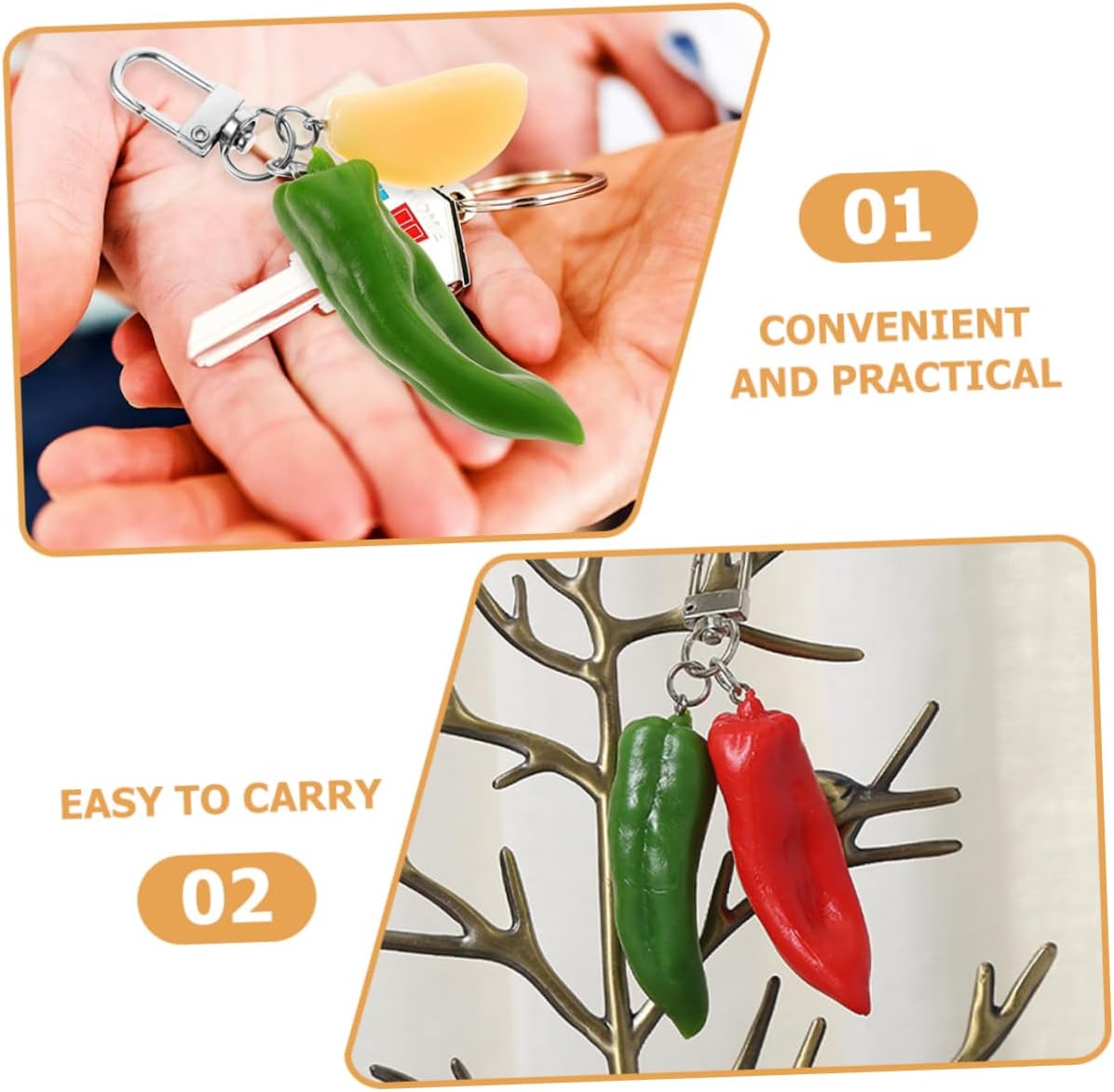 GALPADA Chili Keychain for Car Keys and Bag Hanging