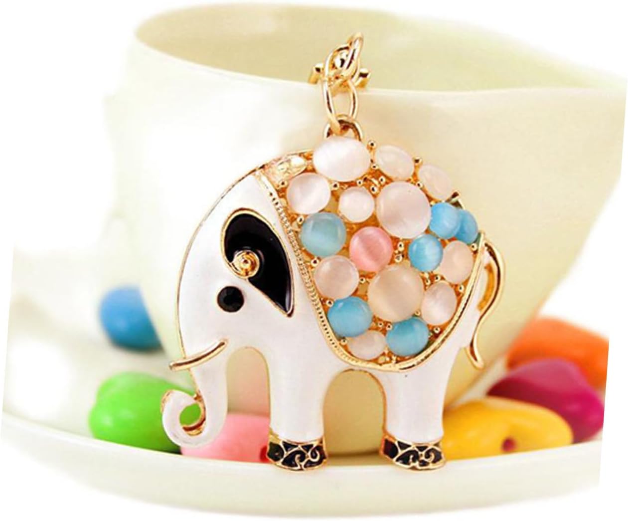 Sparkling Elephant Keychain for Car Keys
