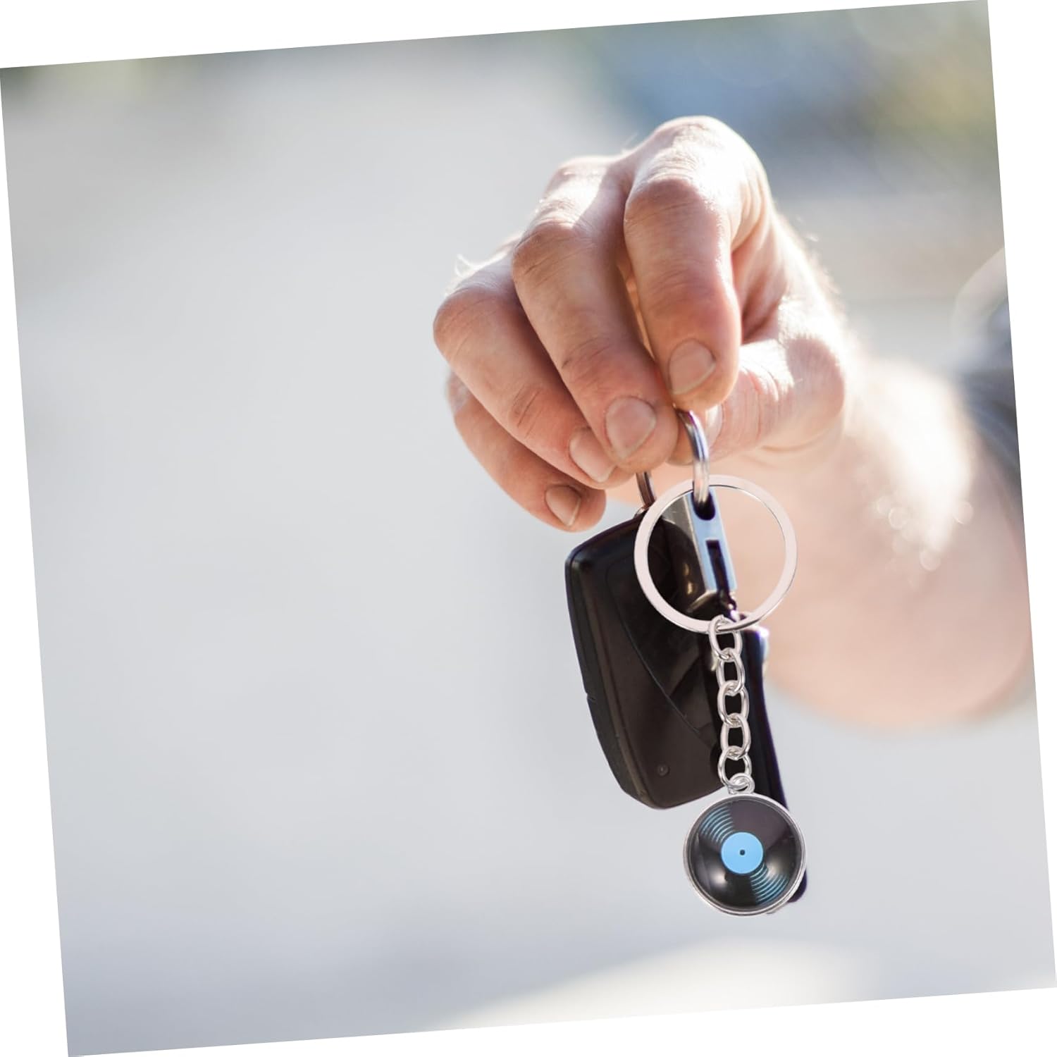 GALPADA 8 Pcs Record Keychain Key Decoration Set