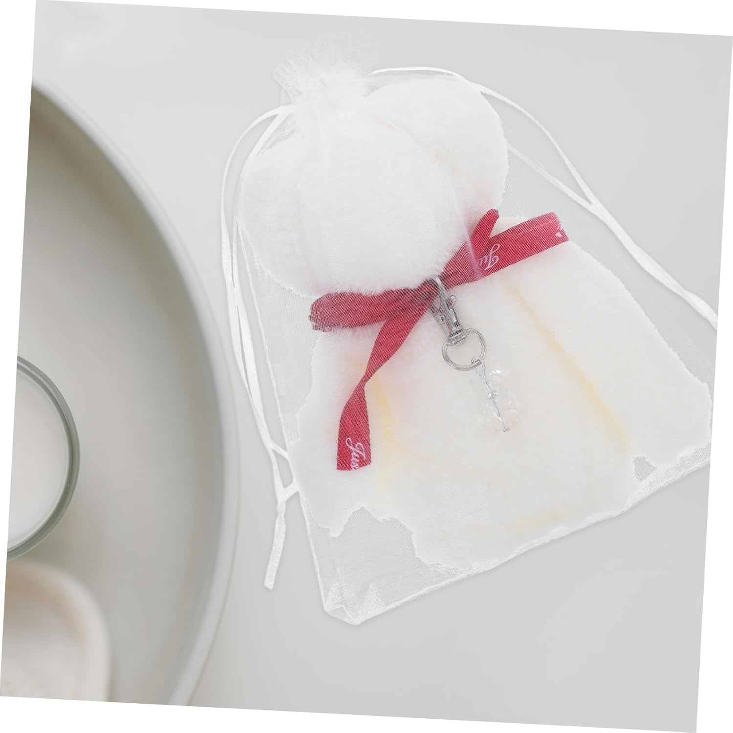 Baptism Party Favors Bear Towel Keychain Set