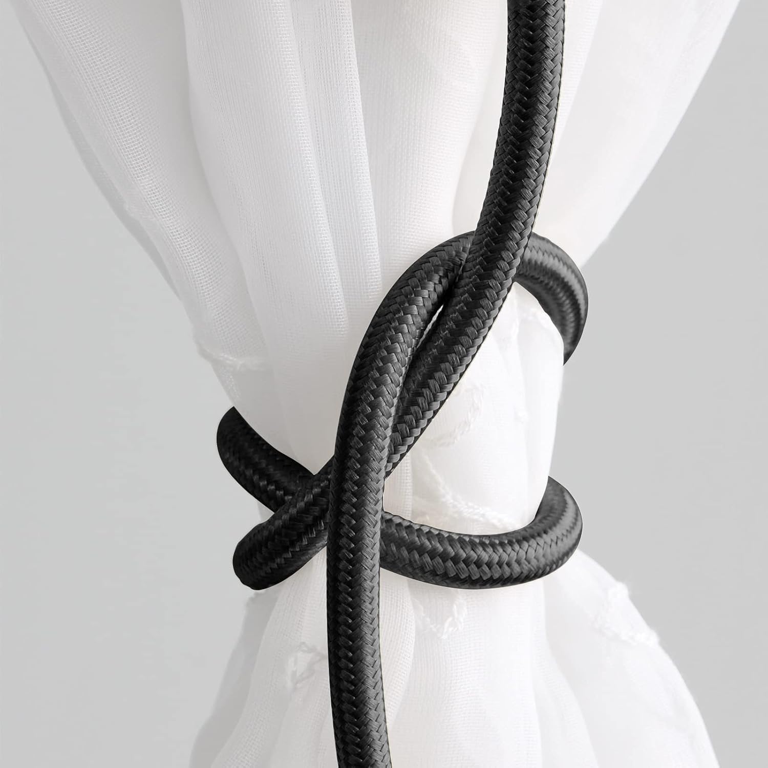 Valea Home 4 Pack Black Curtain Holdbacks