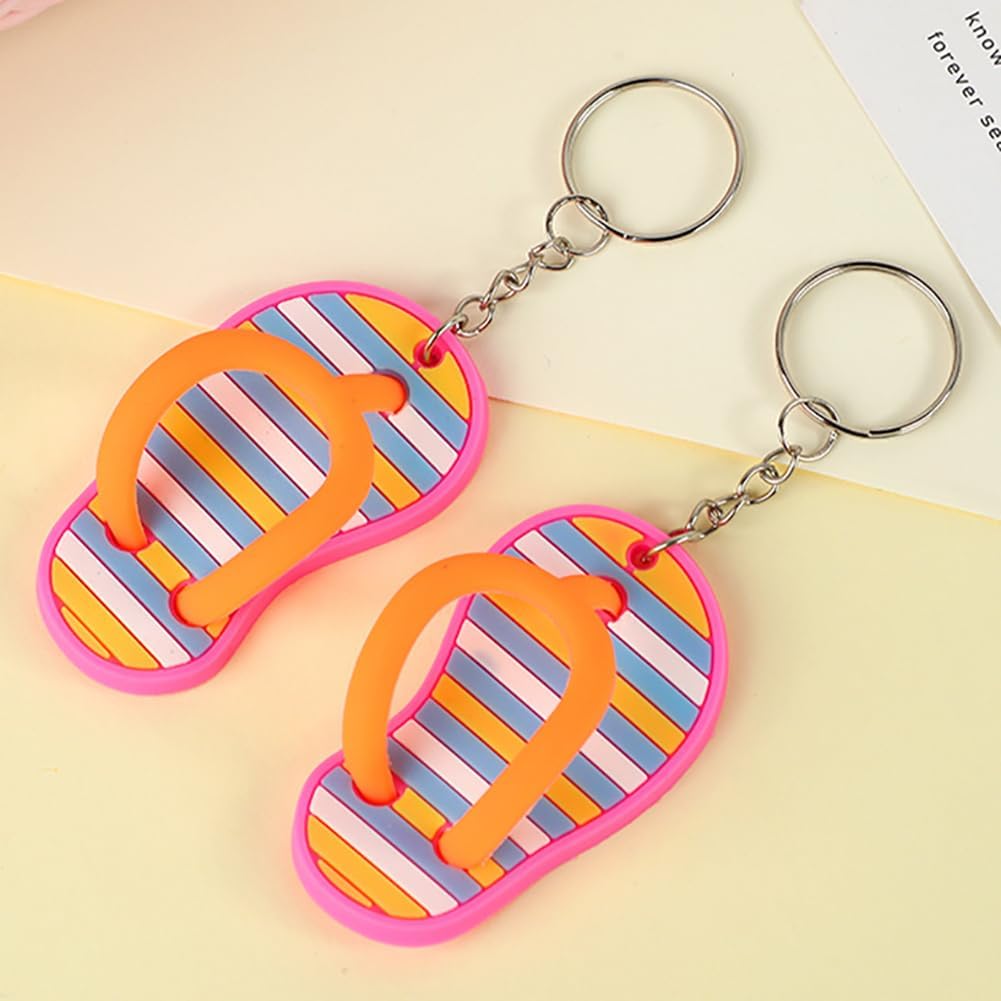 Flip Flop Keychains Summer Beach Party Favors 8pcs Set