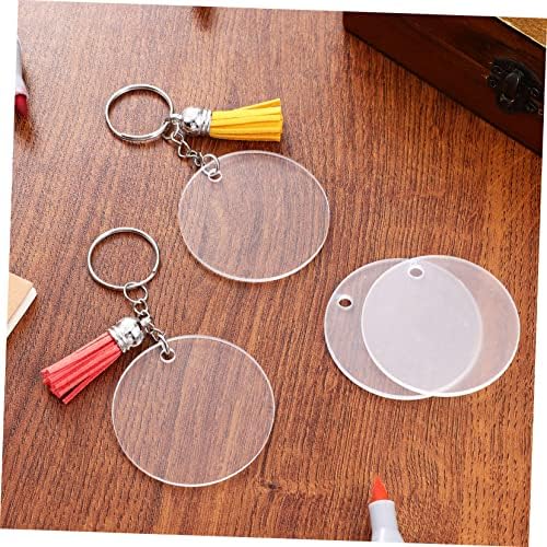 1Set Acrylic Keychain with Tassels and Jump Rings for DIY Crafts