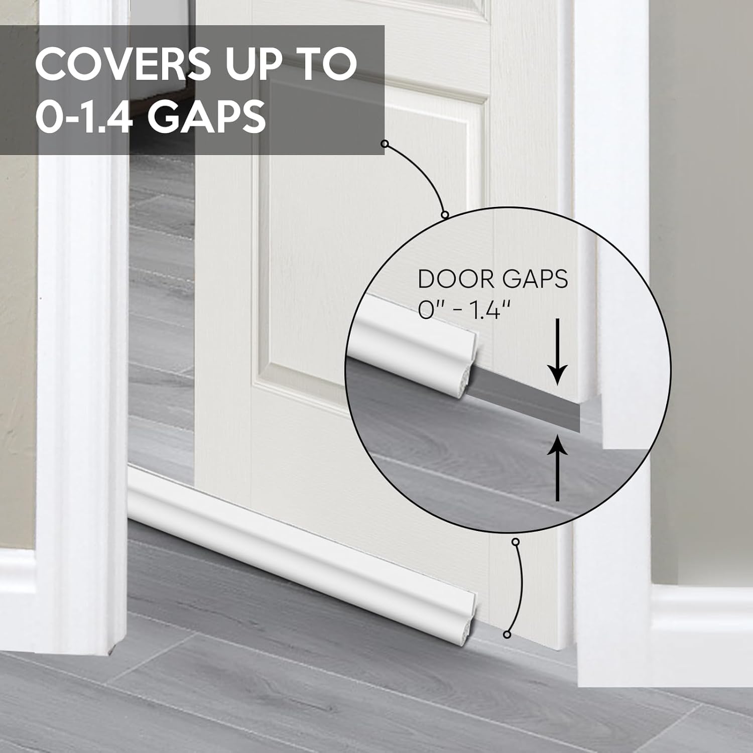 HomeProtect Door Draft Stopper for Bottom of Door White