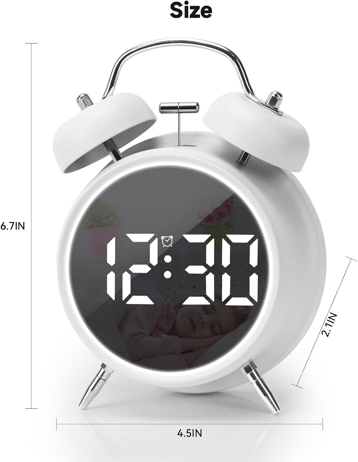 JUSTUP Loud Alarm Clock with LED Display and Night Light