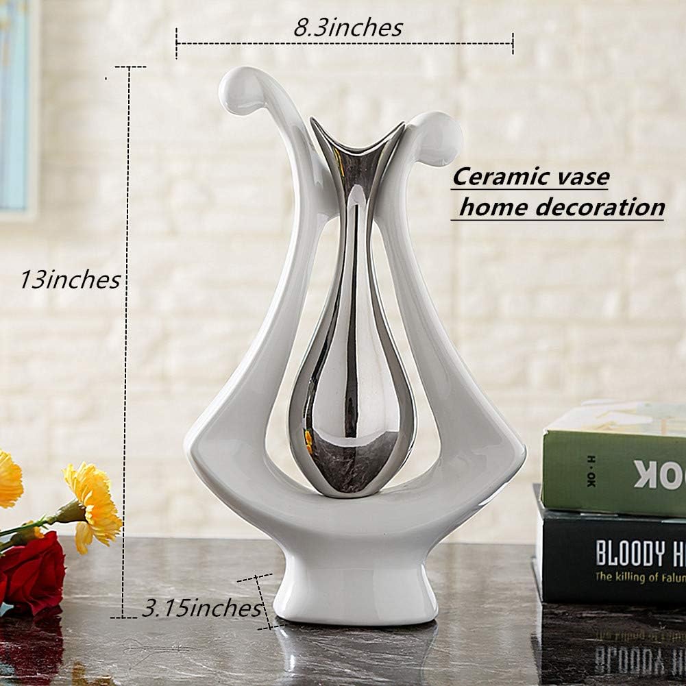 Anding Silver White Ceramic Vase Decorative Sculpture
