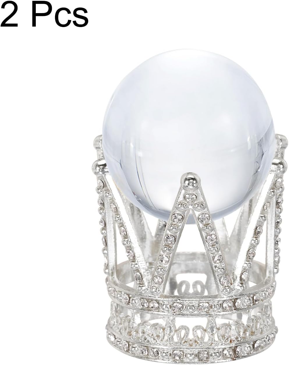 MECCANIXITY Crystal Ball Display Stand 16 Inch Silver