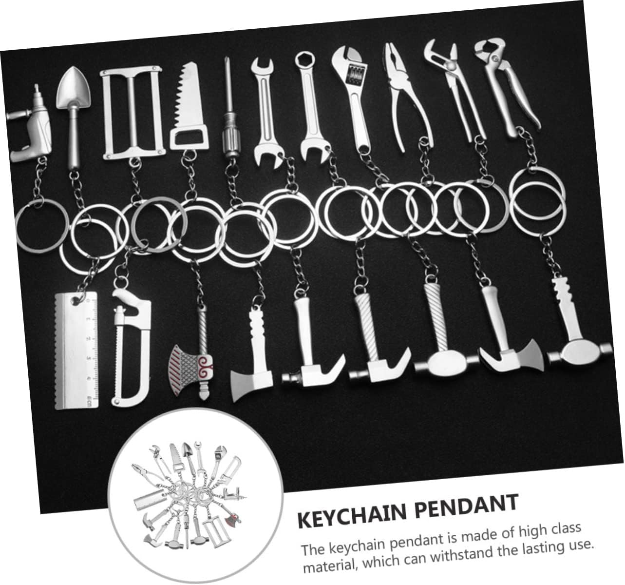 20pcs Unique Wrench Keychain DIY Decor Pendants