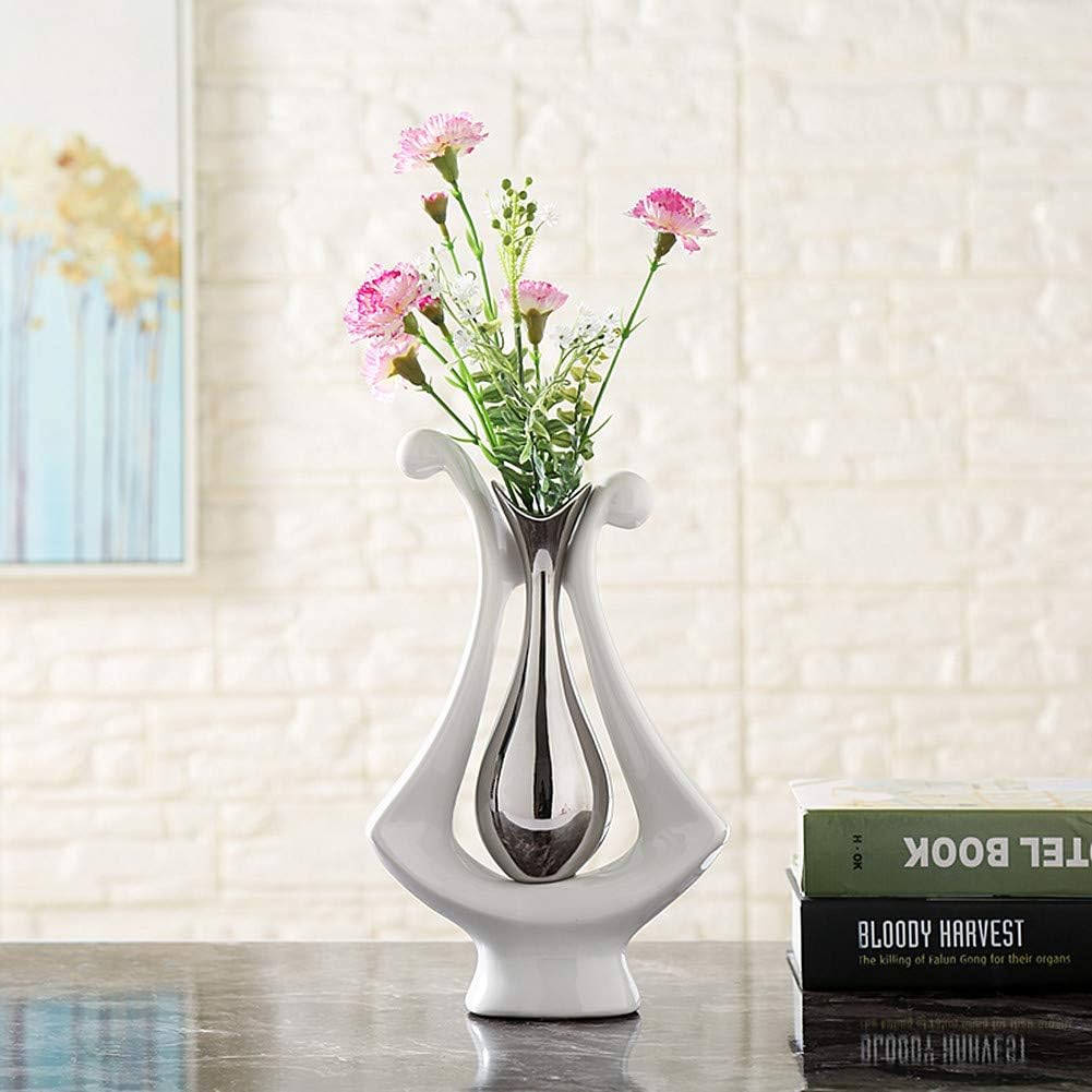 Anding Silver White Ceramic Vase Decorative Sculpture