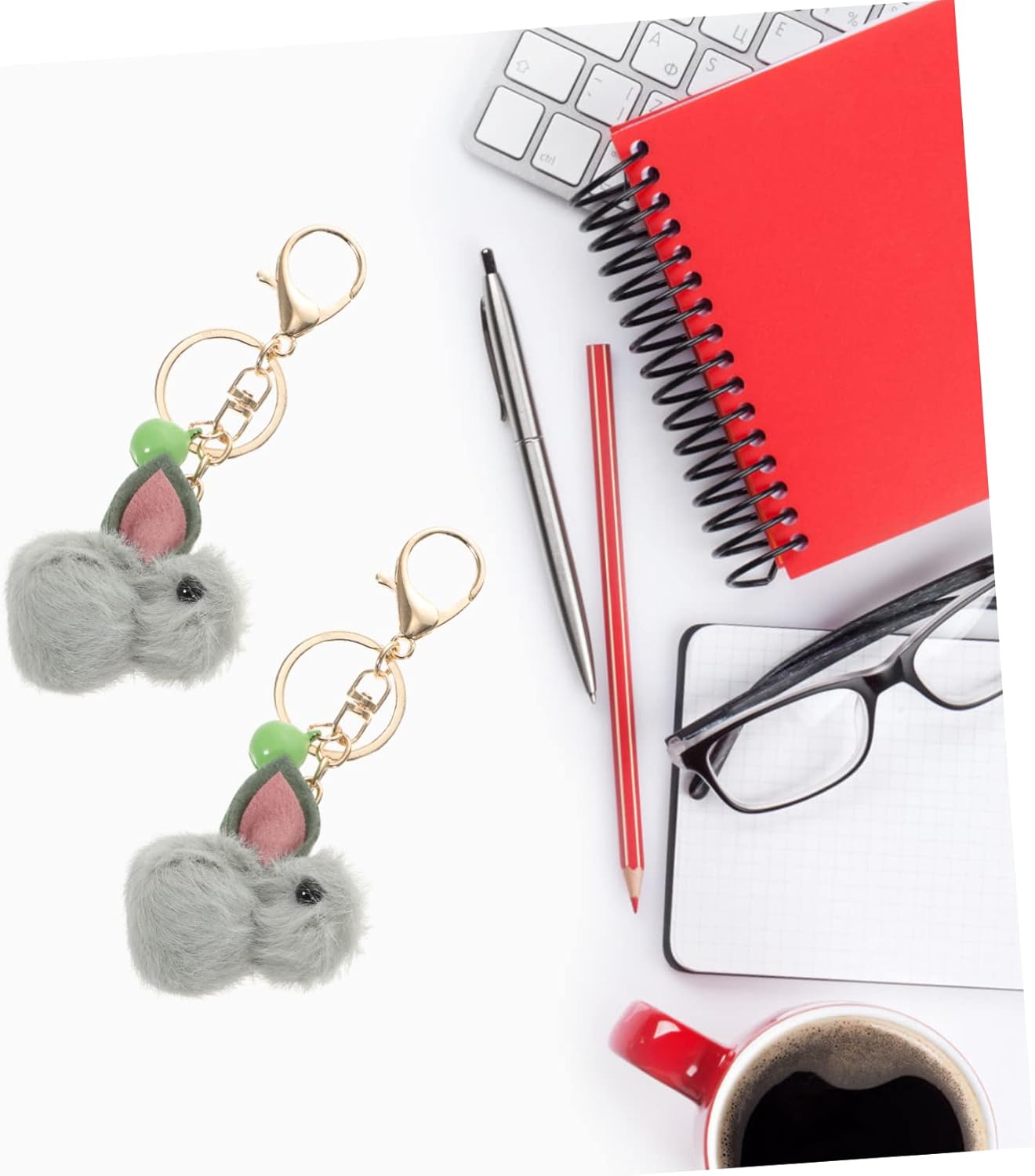 16 Pcs Cartoon Rabbit Keychain Pack