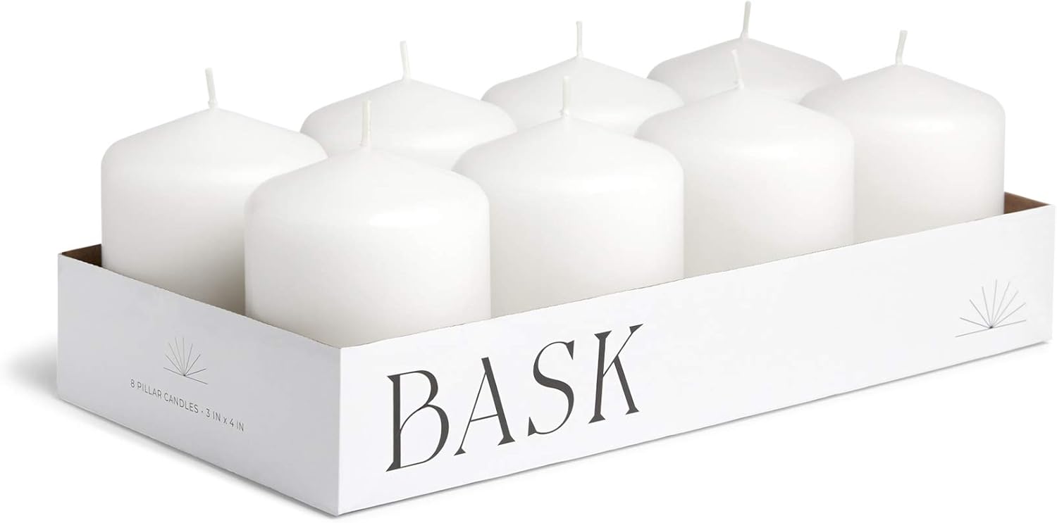 Cone Top Pillar Candles by Bask Set of 8 3 In 4 H