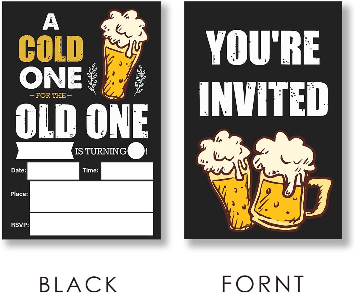 EUDOSI Cheers Birthday Party Invitations Fill-In Set of 20 with Envelopes