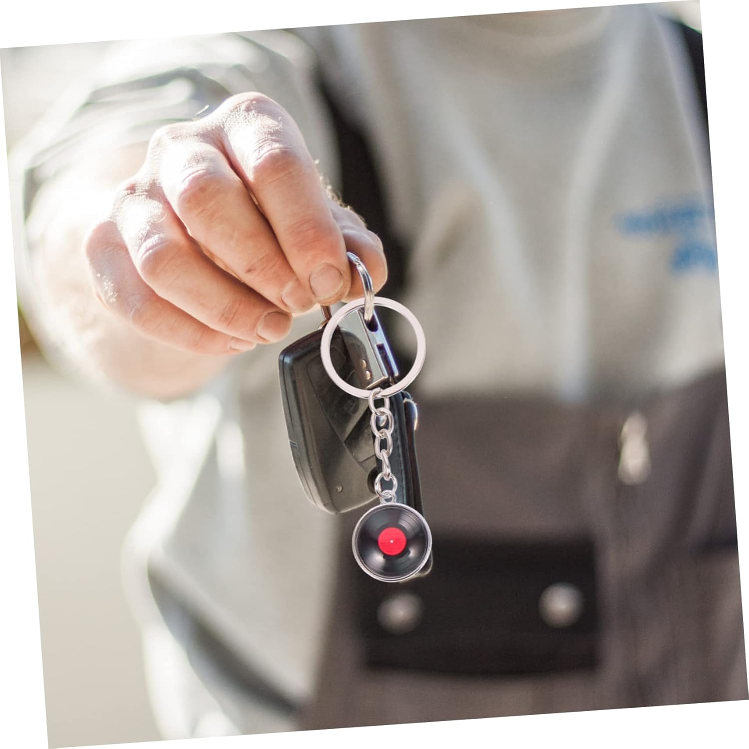 GALPADA 8 Pcs Record Keychain Key Decoration Set