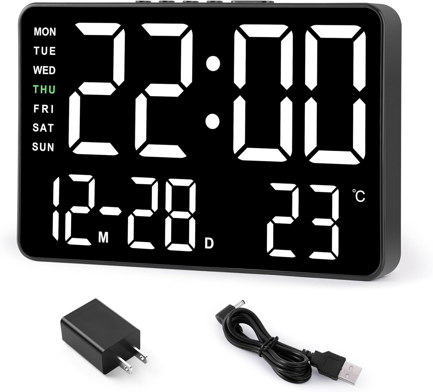 Amgico Digital Clock with Dual Alarms and Snooze