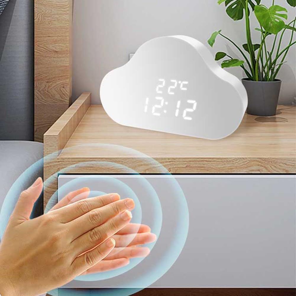 Cloud Digital Alarm Clock with Shake-to-Snooze Function
