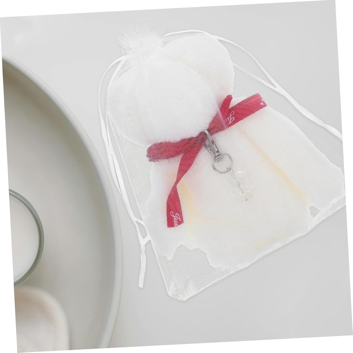 Bear Towel Keychain Set for Baptism and Graduation Favors