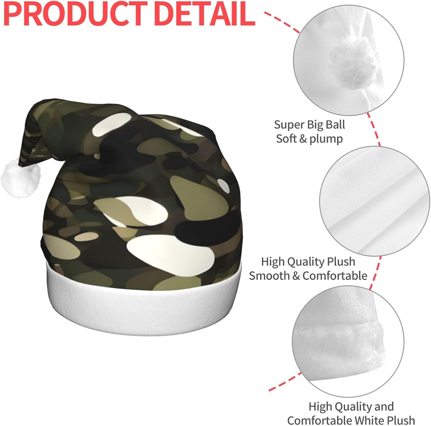 Abstract Camouflage Christmas Hat with LED Lights