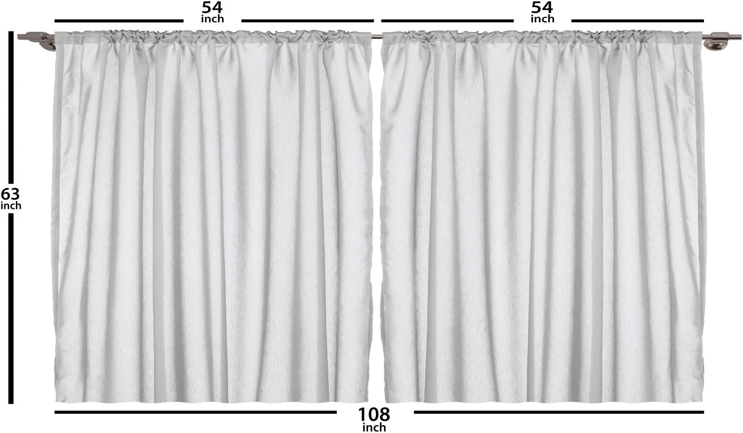 Lunarable Spa Curtains 2 Panel Set 108x63 White Umber Green