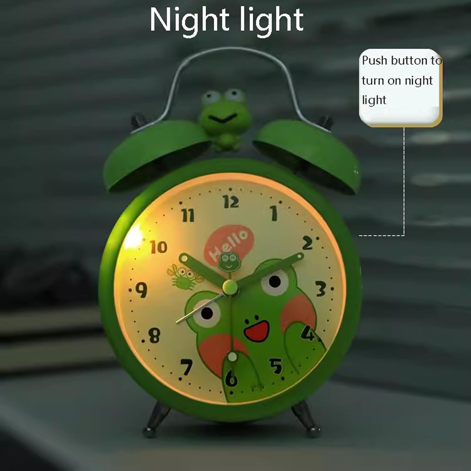 GRFIT Frog Alarm Clock for Children with Double Bell