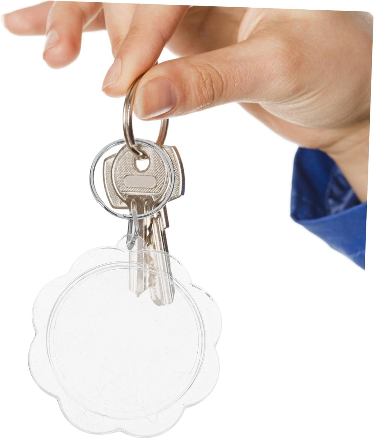 KESYOO 100pcs Flower Acrylic Keychain Blanks for Photo Frames Double-sided Keyrings