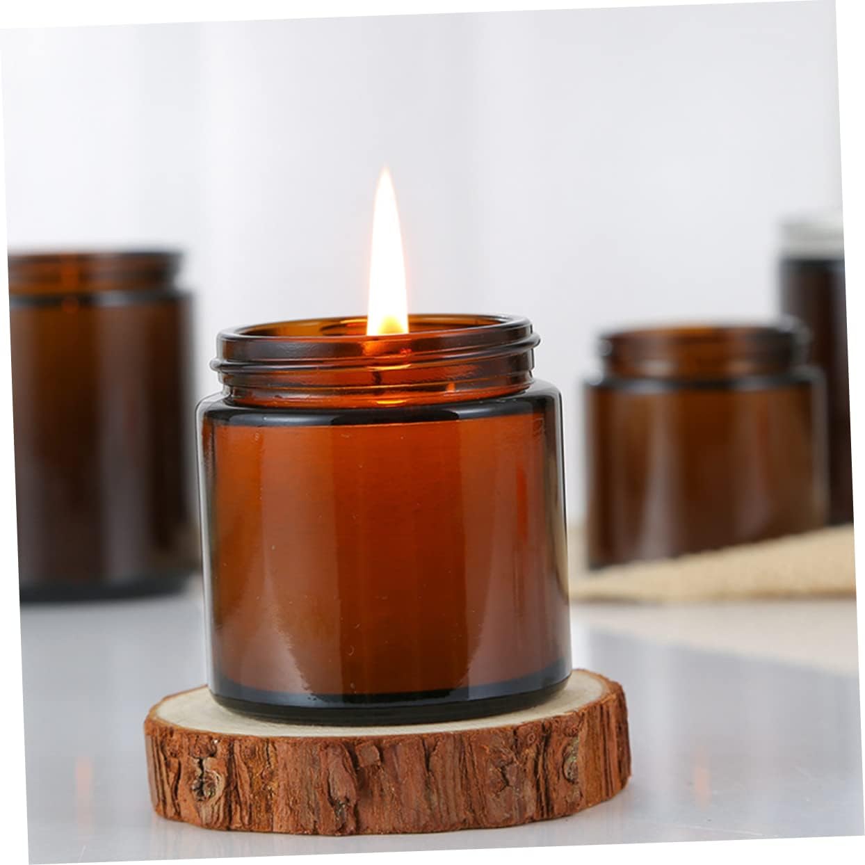 VILLFUL 10pcs Scented Candle Jar Lid Glass Perfume Bottle Aroma Container