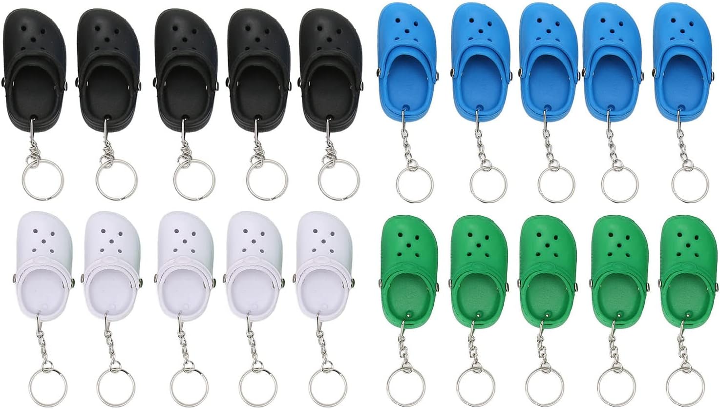 20 Pcs Mini Silicone Shoe Keychains Set