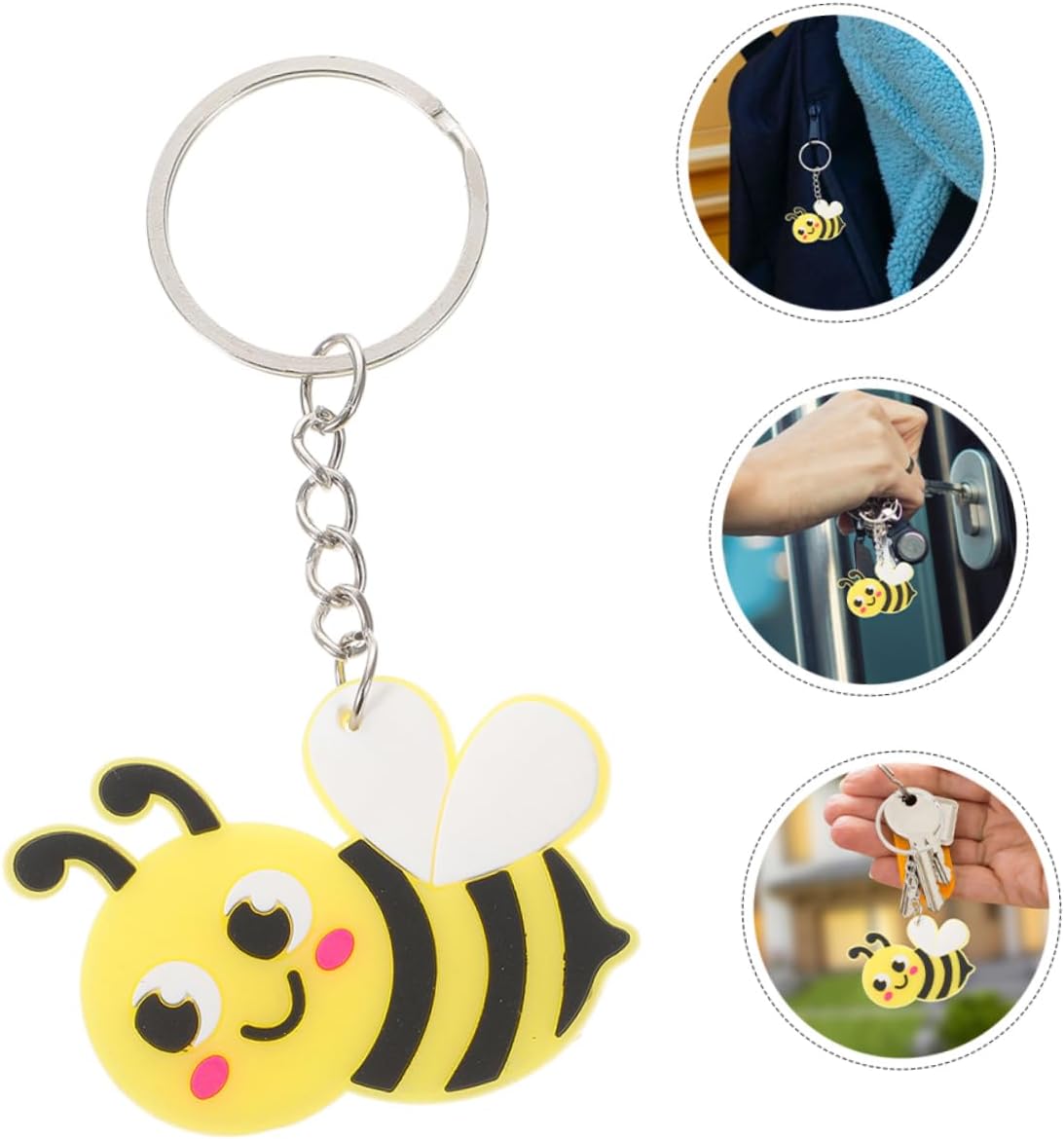 20Pcs Cute Bee Keychains for Backpack Charms and Party Favors