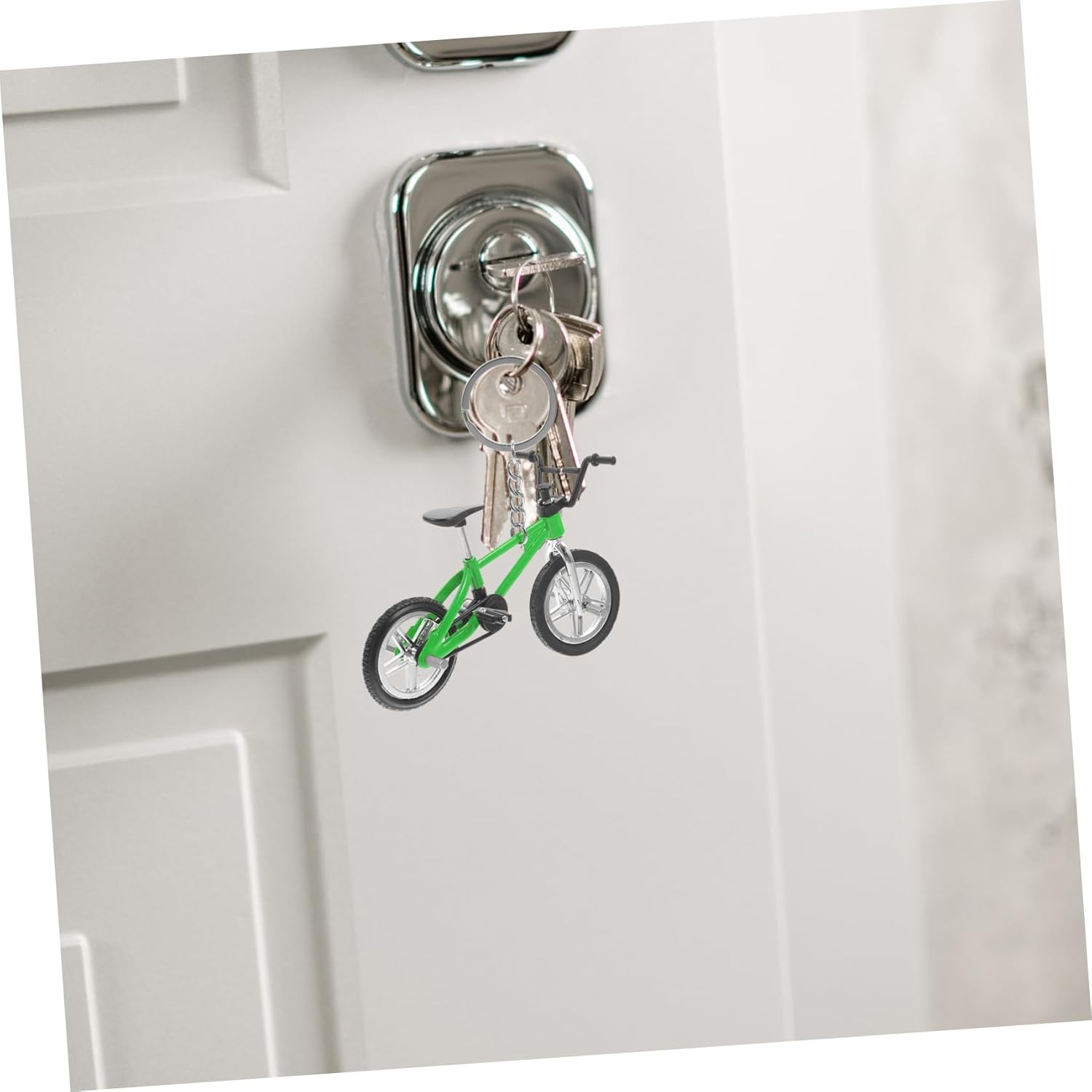 Homoyoyo 4pcs Mini Bicycle Keychains - Alloy Racing Bike Key Rings