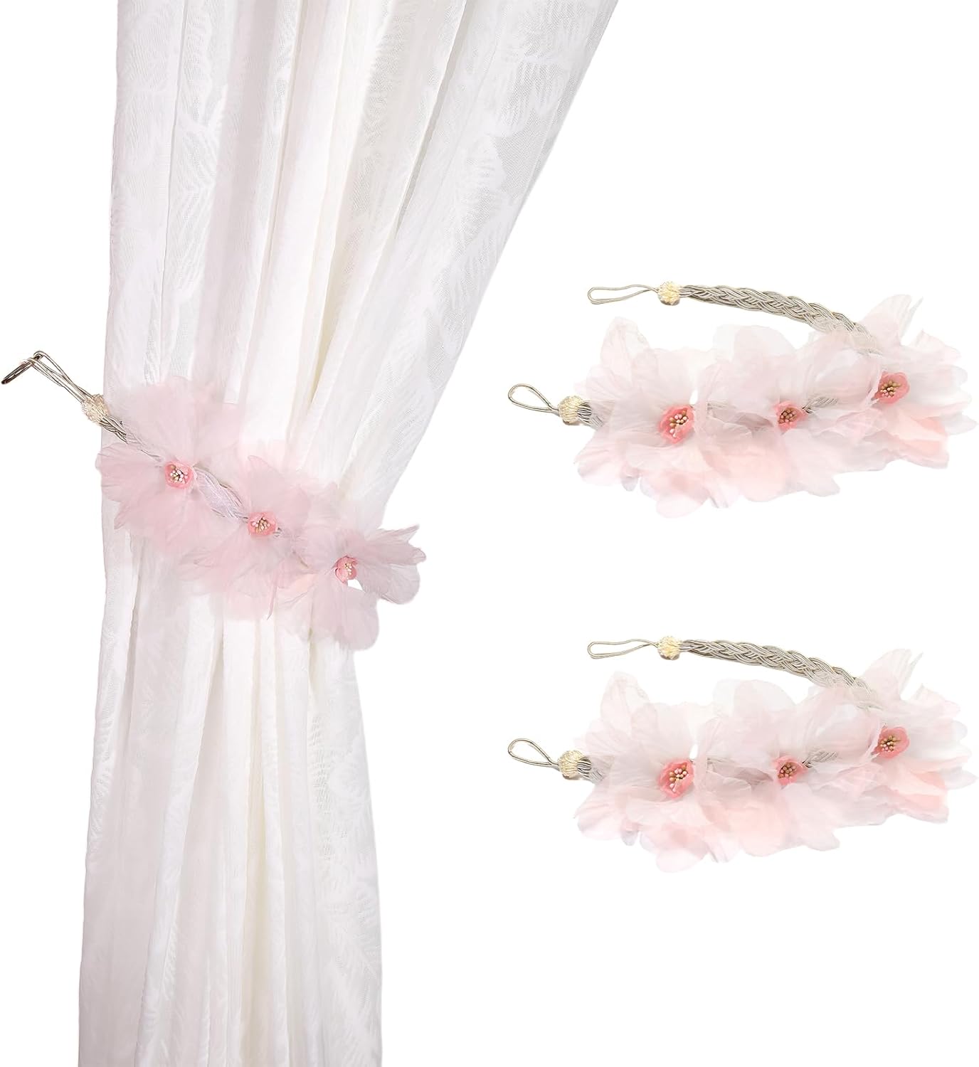 SUQ I OME Boho Curtain Tiebacks Set of 2 Pink
