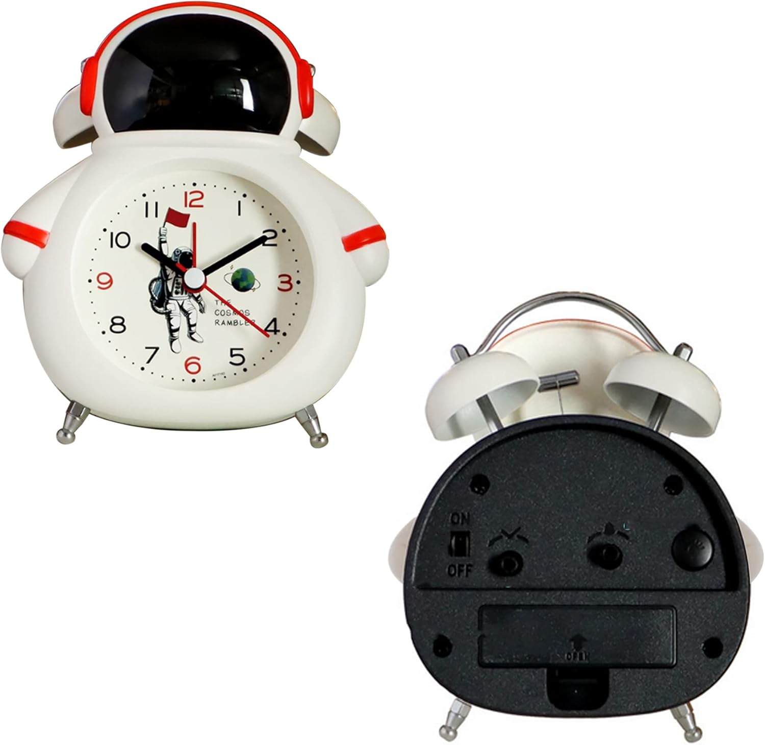 Cute Spaceman Analog Clock with Backlight and Alarm