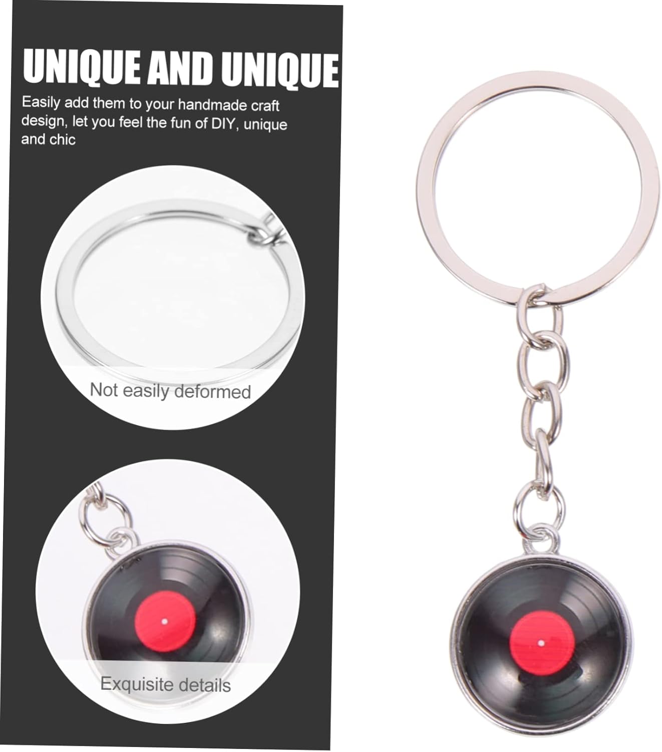 GALPADA 8 Pcs Record Keychain Key Decoration Set